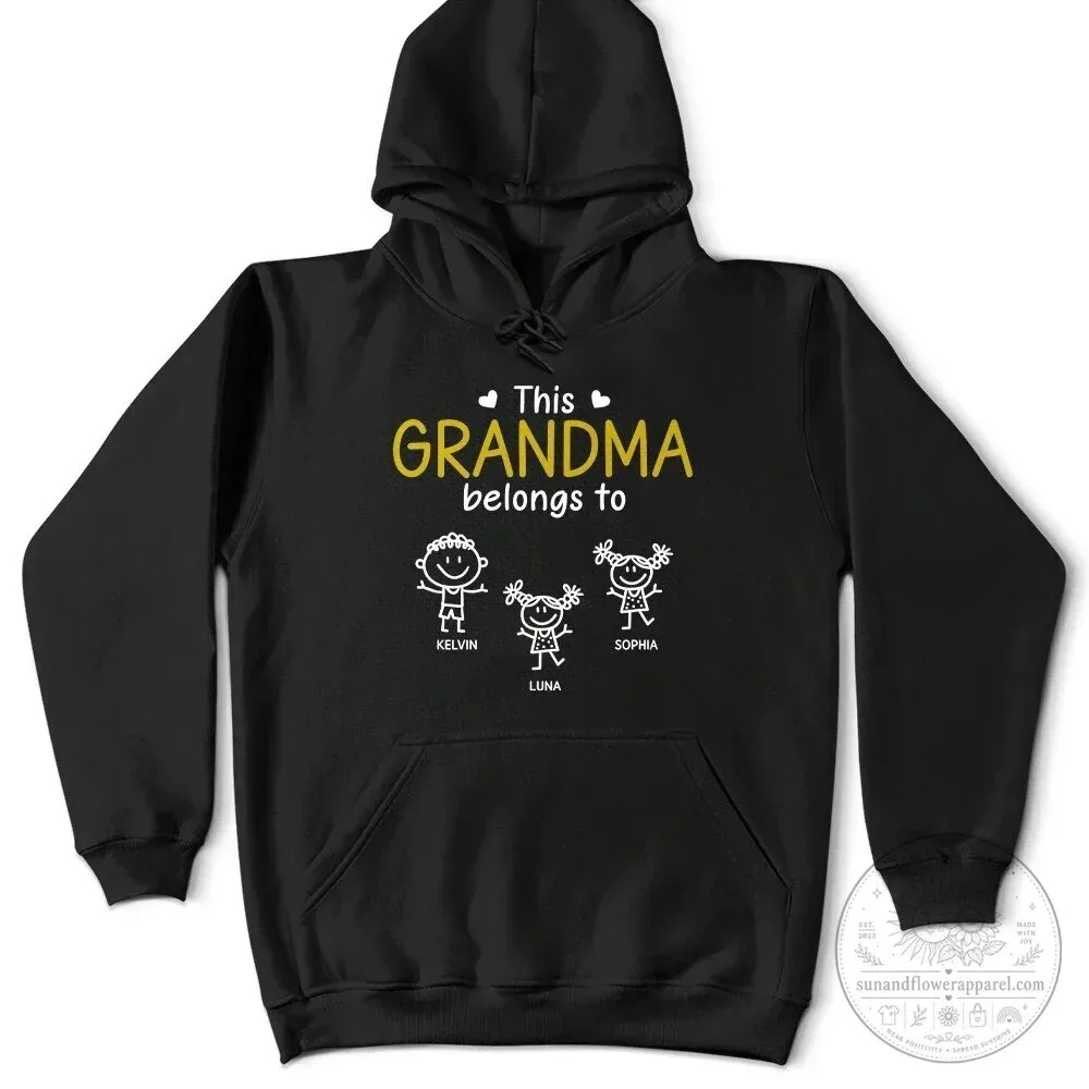 Personalized This Grandpa Belongs To Kid Stick Figures Black T-Shirt 13 Personalized This Grandpa Belongs To Kid Stick Figures Black T-Shirt