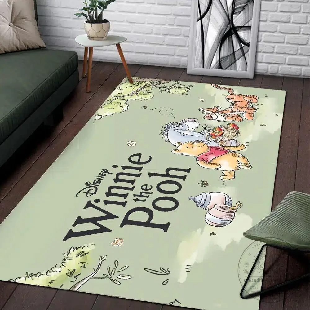 Rectangular Rug featuring Disney's Winnie the Pooh and Friends from Hundred Acre Wood