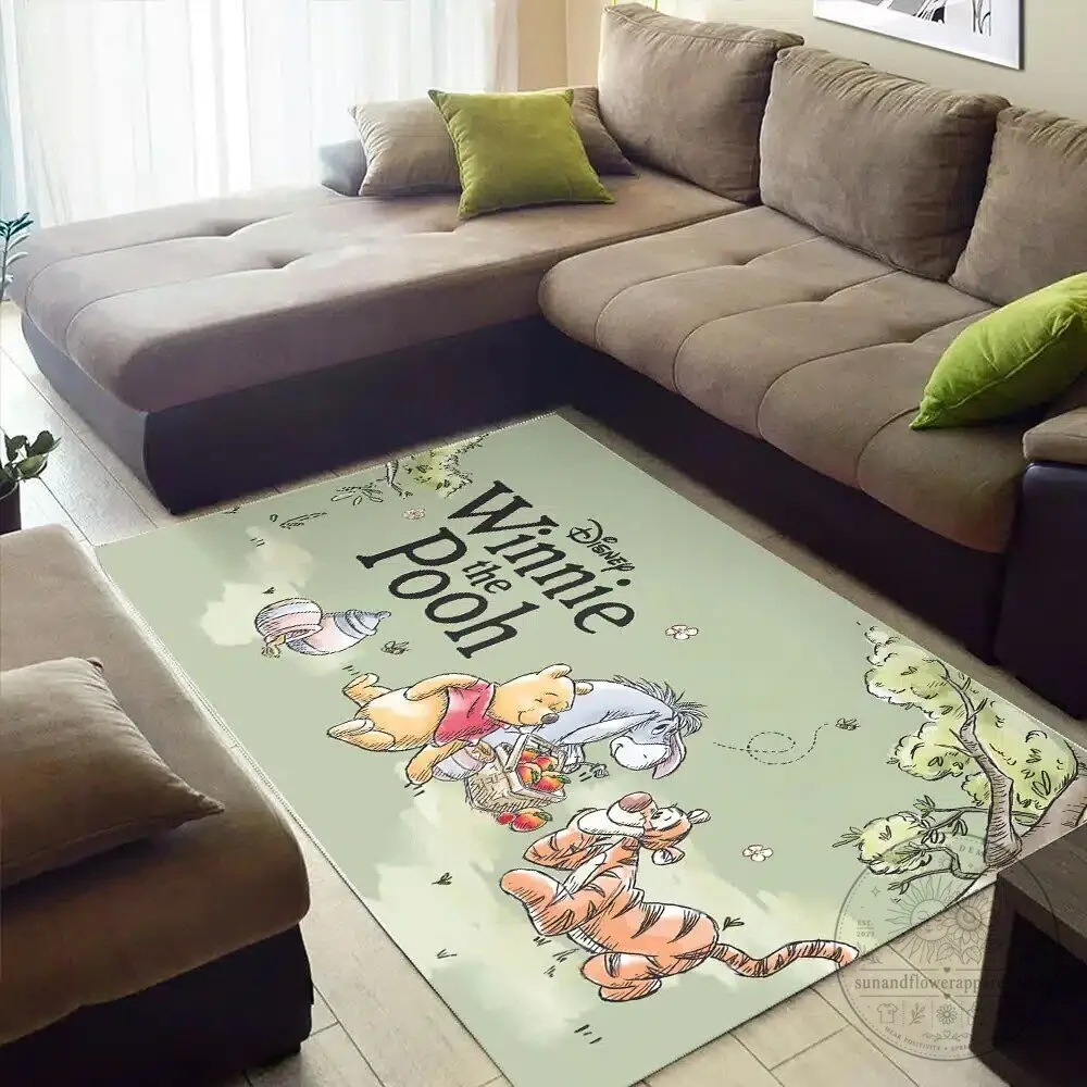 Rectangular Rug featuring Disney's Winnie the Pooh and Friends from Hundred Acre Wood 7 Rectangular Rug featuring Disney