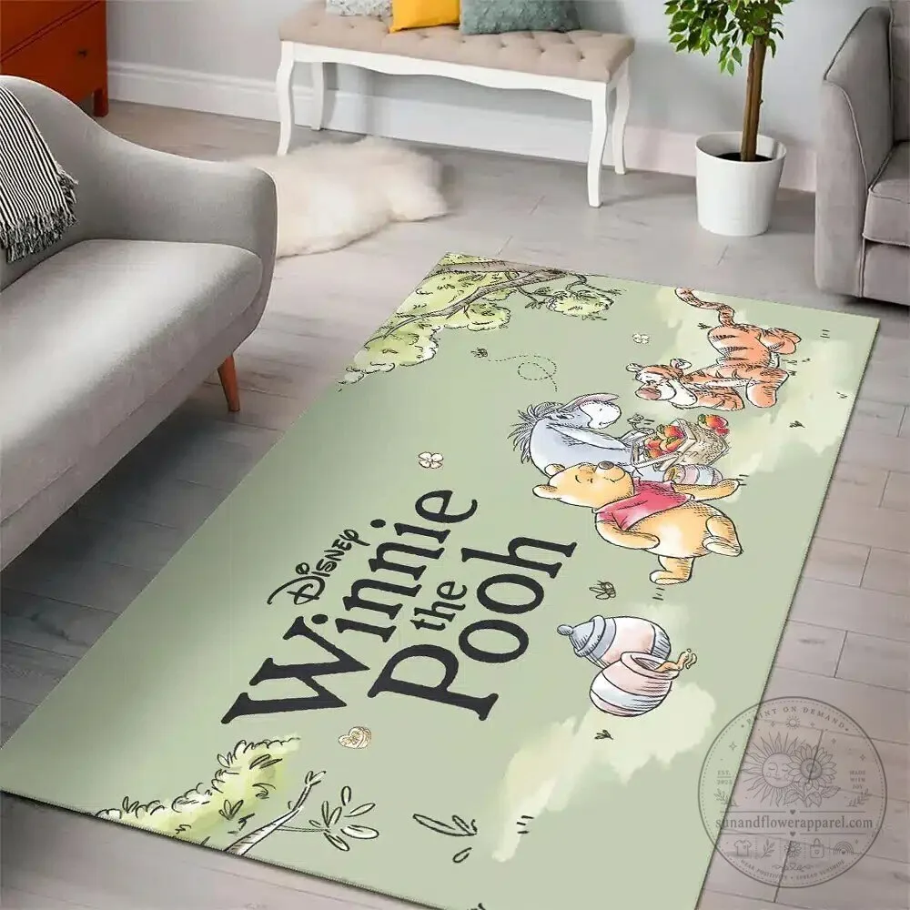 Rectangular Rug featuring Disney's Winnie the Pooh and Friends from Hundred Acre Wood 8 Rectangular Rug featuring Disney
