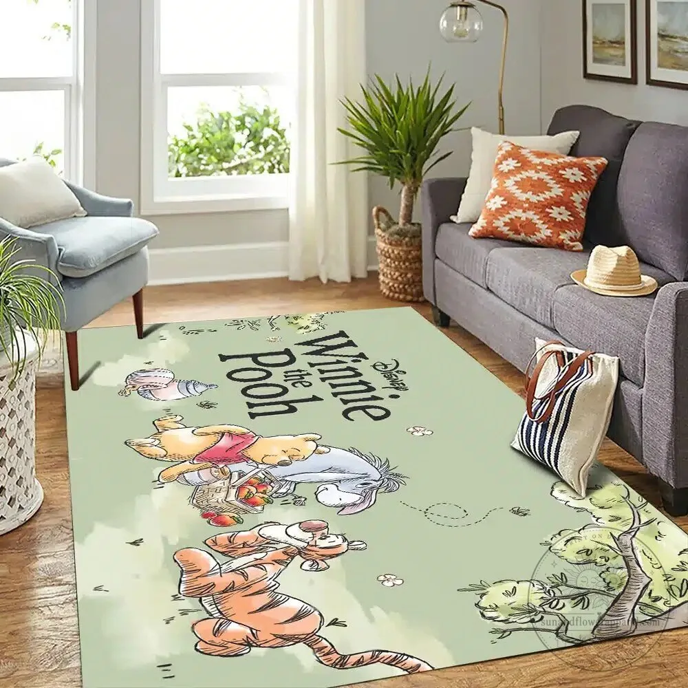 Rectangular Rug featuring Disney's Winnie the Pooh and Friends from Hundred Acre Wood 9 Rectangular Rug featuring Disney