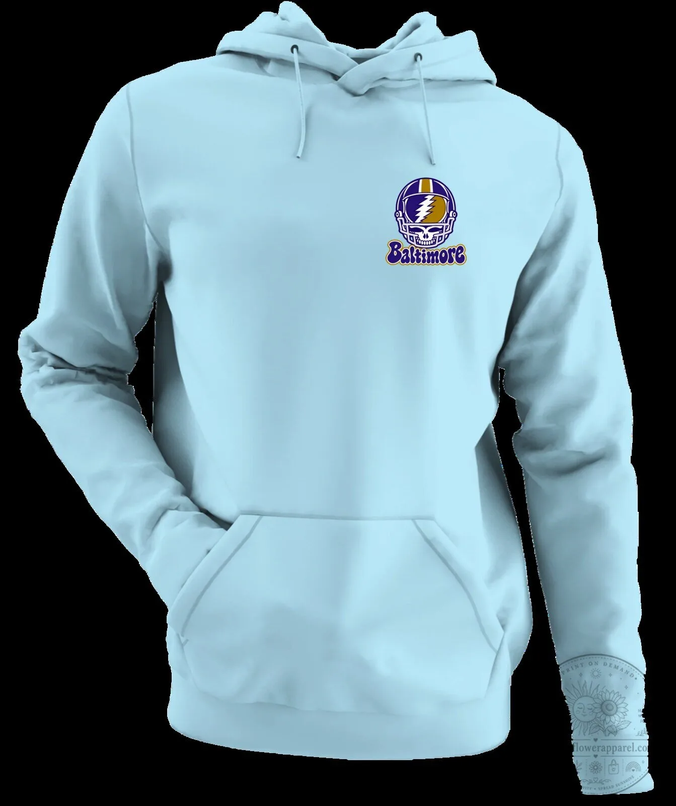 Baltimore Ravens Grateful Dead Steal Your Face Skull Logo Hoodie