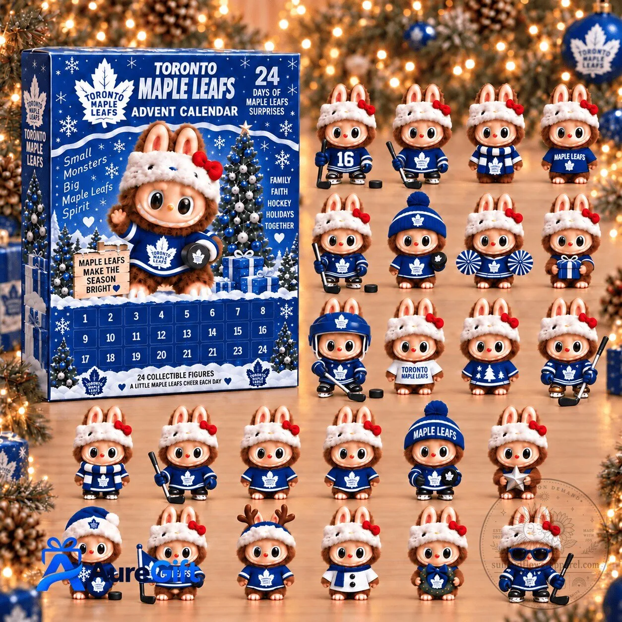 Toronto Maple Leafs Labubu Christmas Advent Calendar Collectible Figures 2D