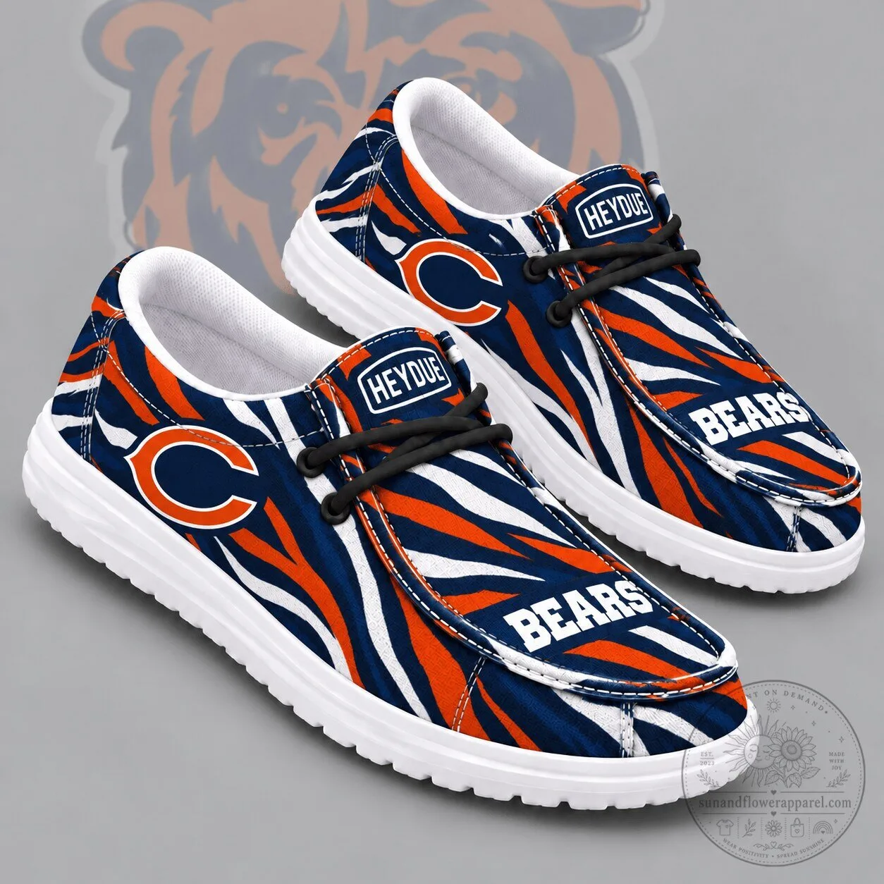 Chicago Bears NFL Wild Zebra Stripe Print Hey Dude Shoes