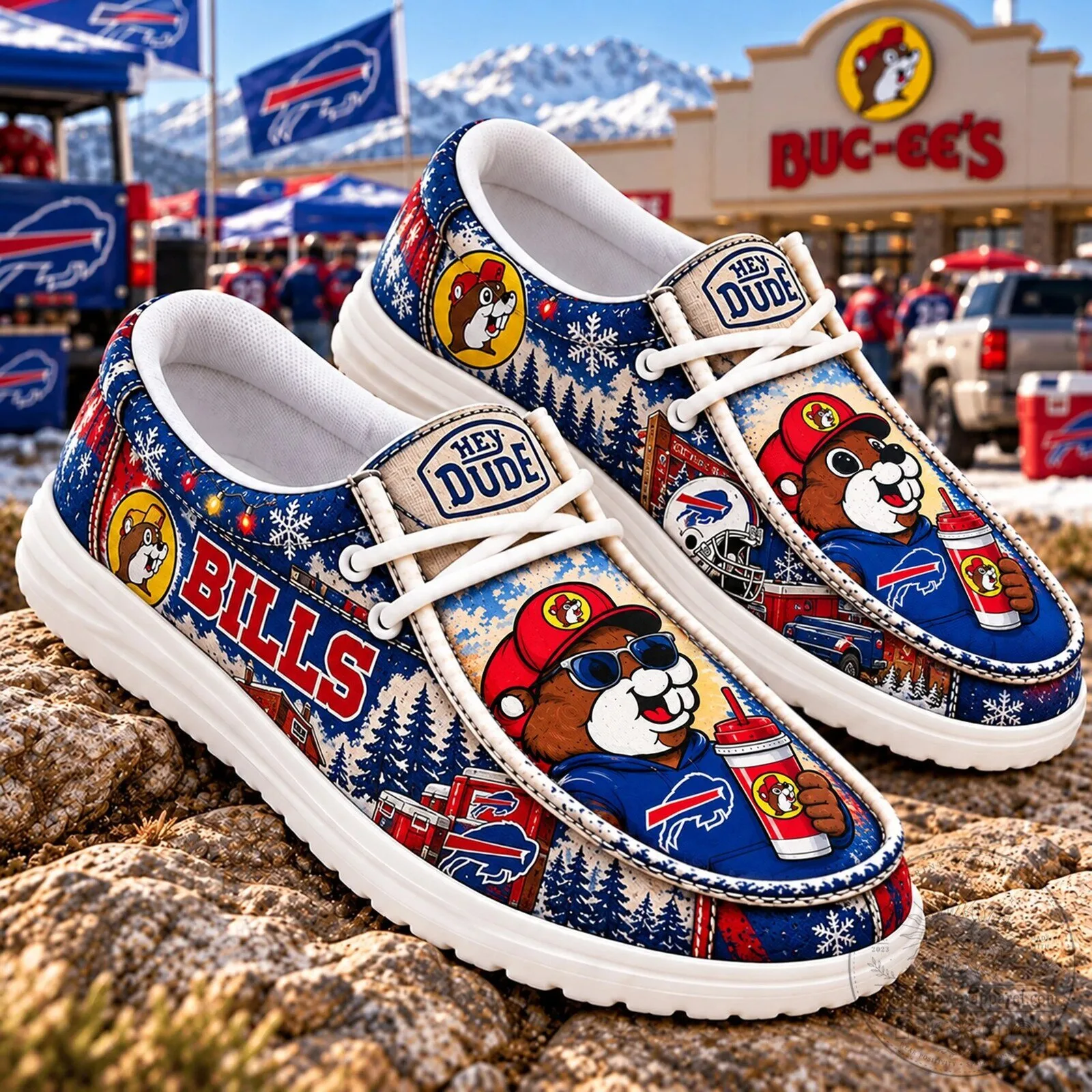 Buffalo Bills Buc-ee's Beaver Character Fan Art Casual Shoes