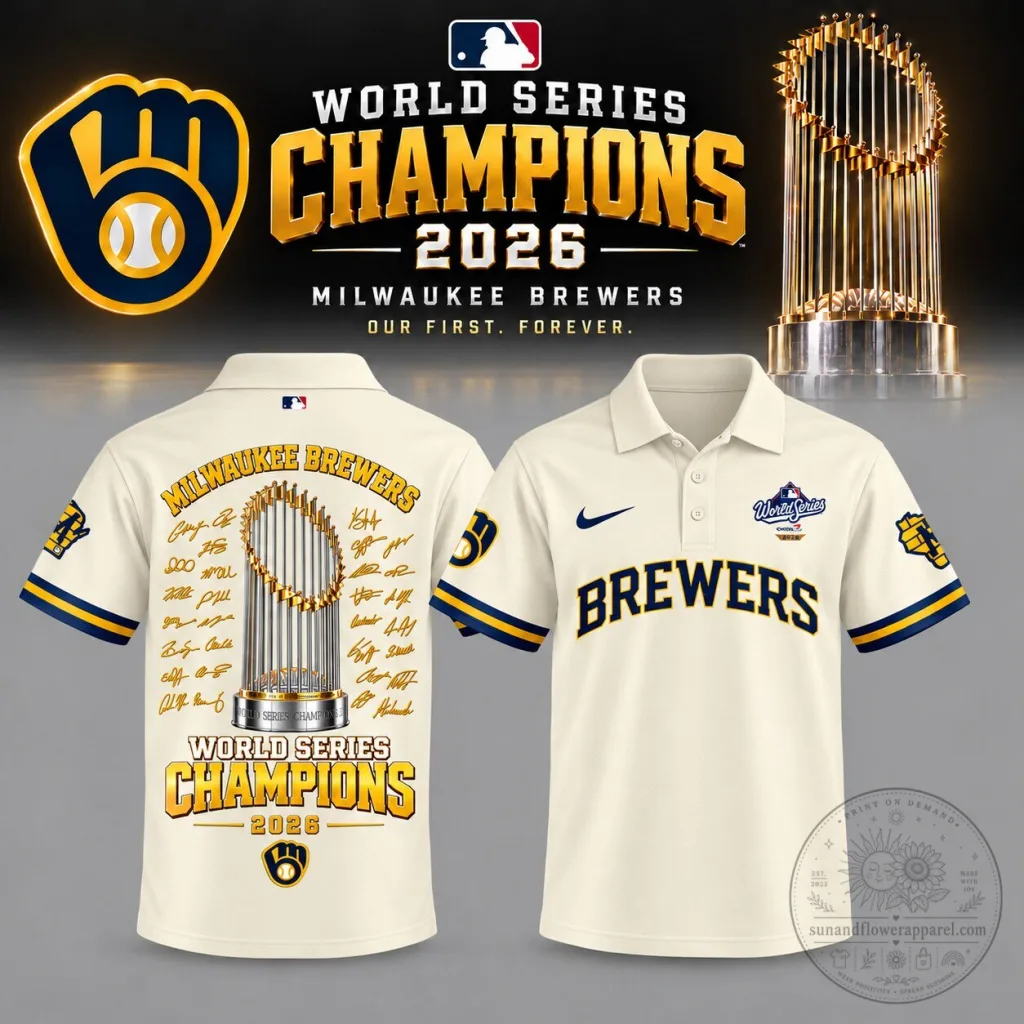 2026 World Series Champions Polo Shirt - Milwaukee Brewers 2026 World Series Champions Polo Shirt - Milwaukee Brewers