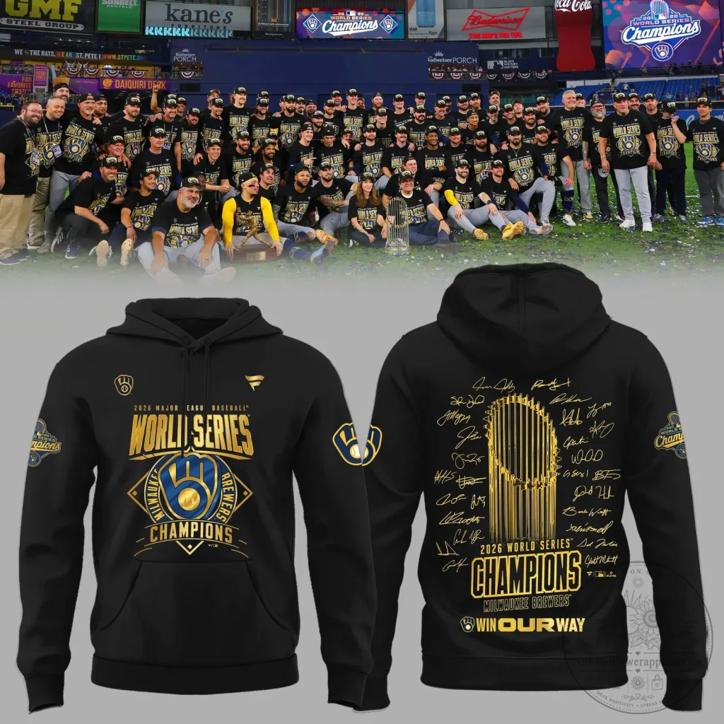 Black Hoodie Celebrating Milwaukee Brewers 2026 World Series Championship Black Hoodie Celebrating Milwaukee Brewers 2026 World Series Championship