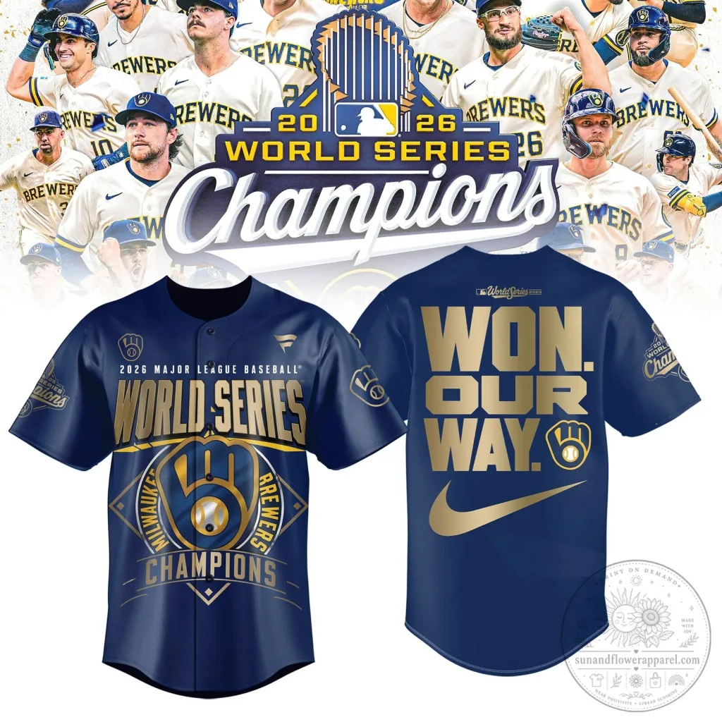 2026 World Series Champs Baseball Jersey - Milwaukee Brewers Merchandise 2026 World Series Champs Baseball Jersey - Milwaukee Brewers Merchandise