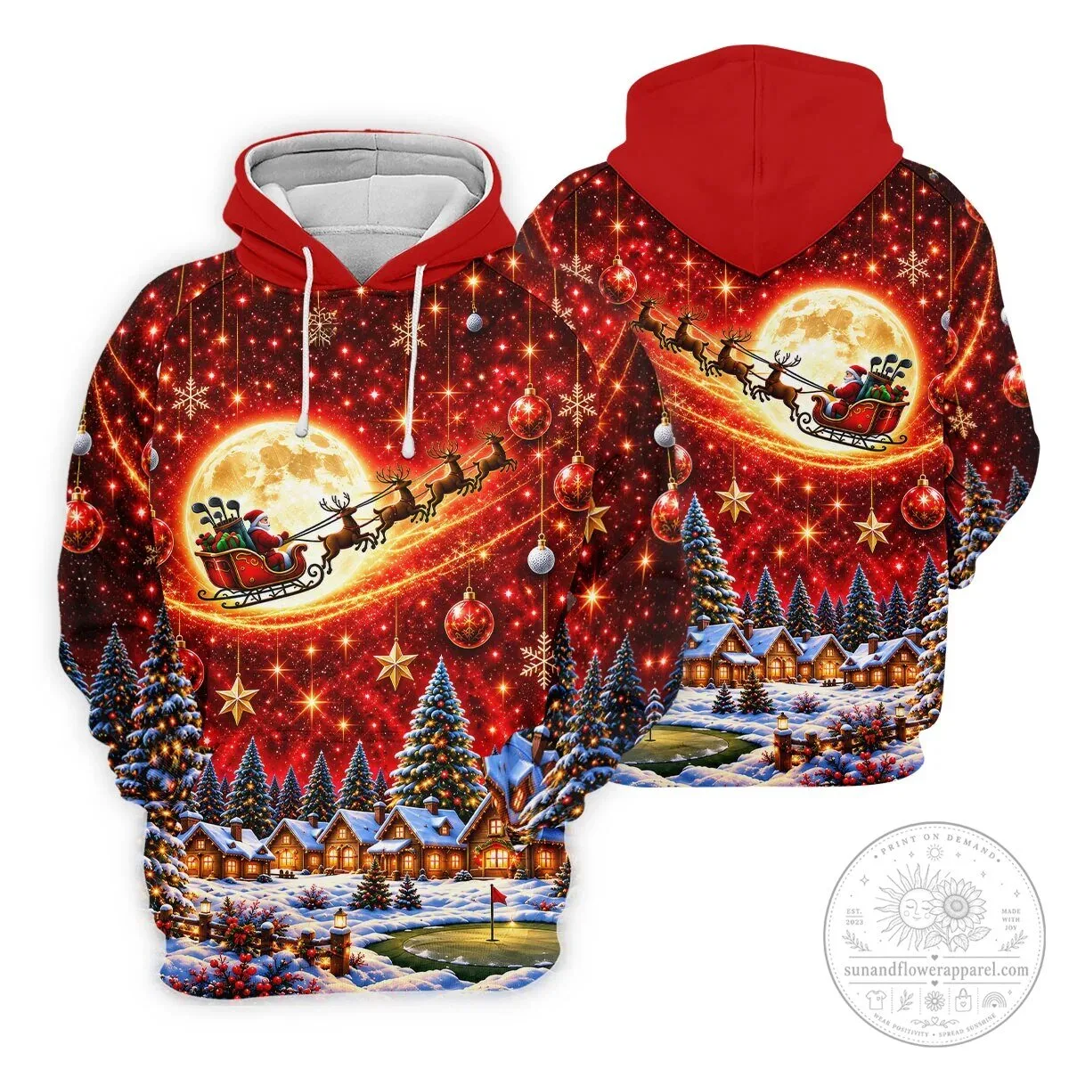 Santa Claus Sleigh Reindeer Christmas Golf Polo Shirt for Men 21 Santa Claus Sleigh Reindeer Christmas Golf Polo Shirt for Men