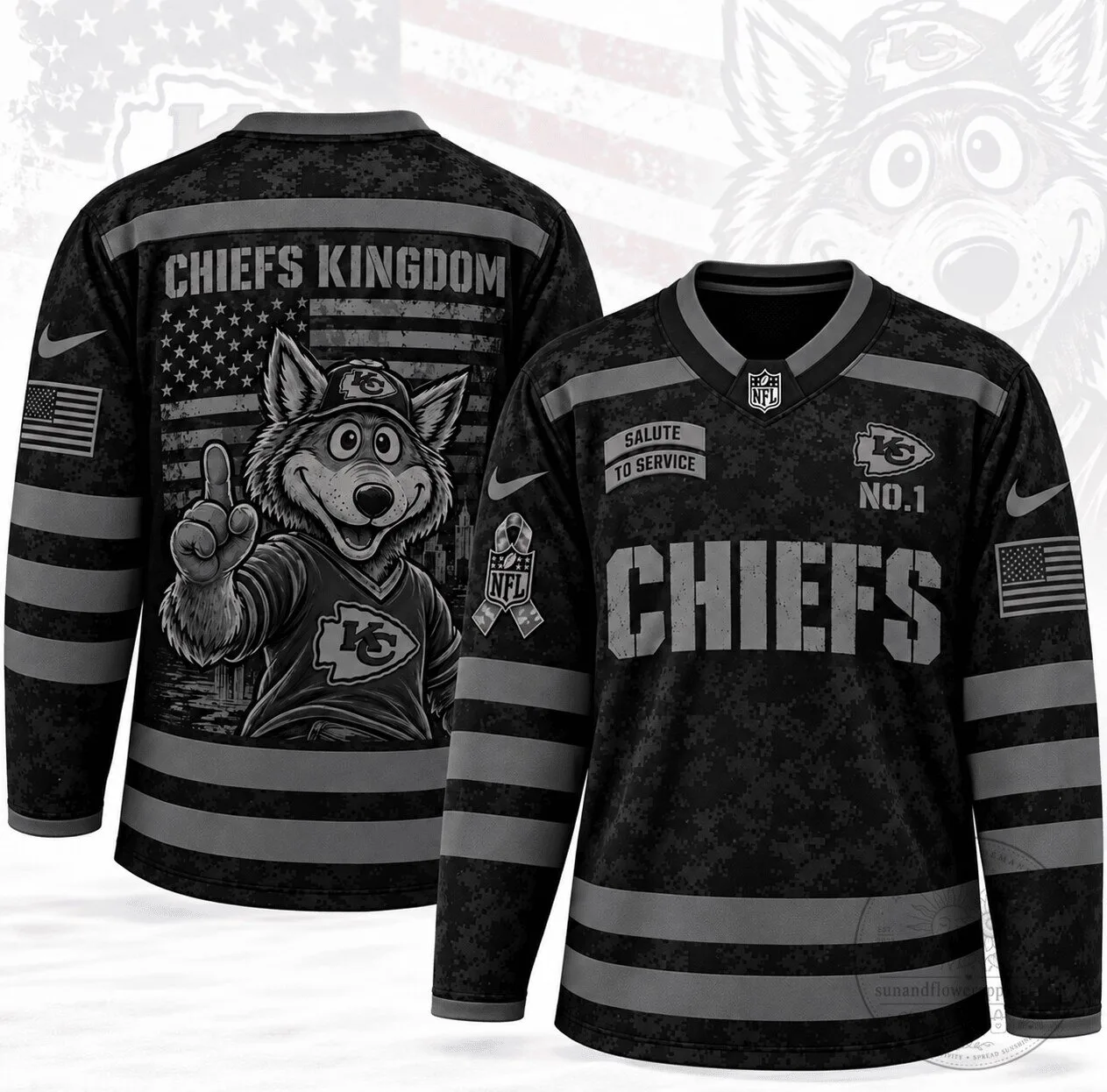 Kansas City Chiefs Salute To Service Black Digital Camo Hockey Jersey 3 Kansas City Chiefs Salute To Service Black Digital Camo Hockey Jersey