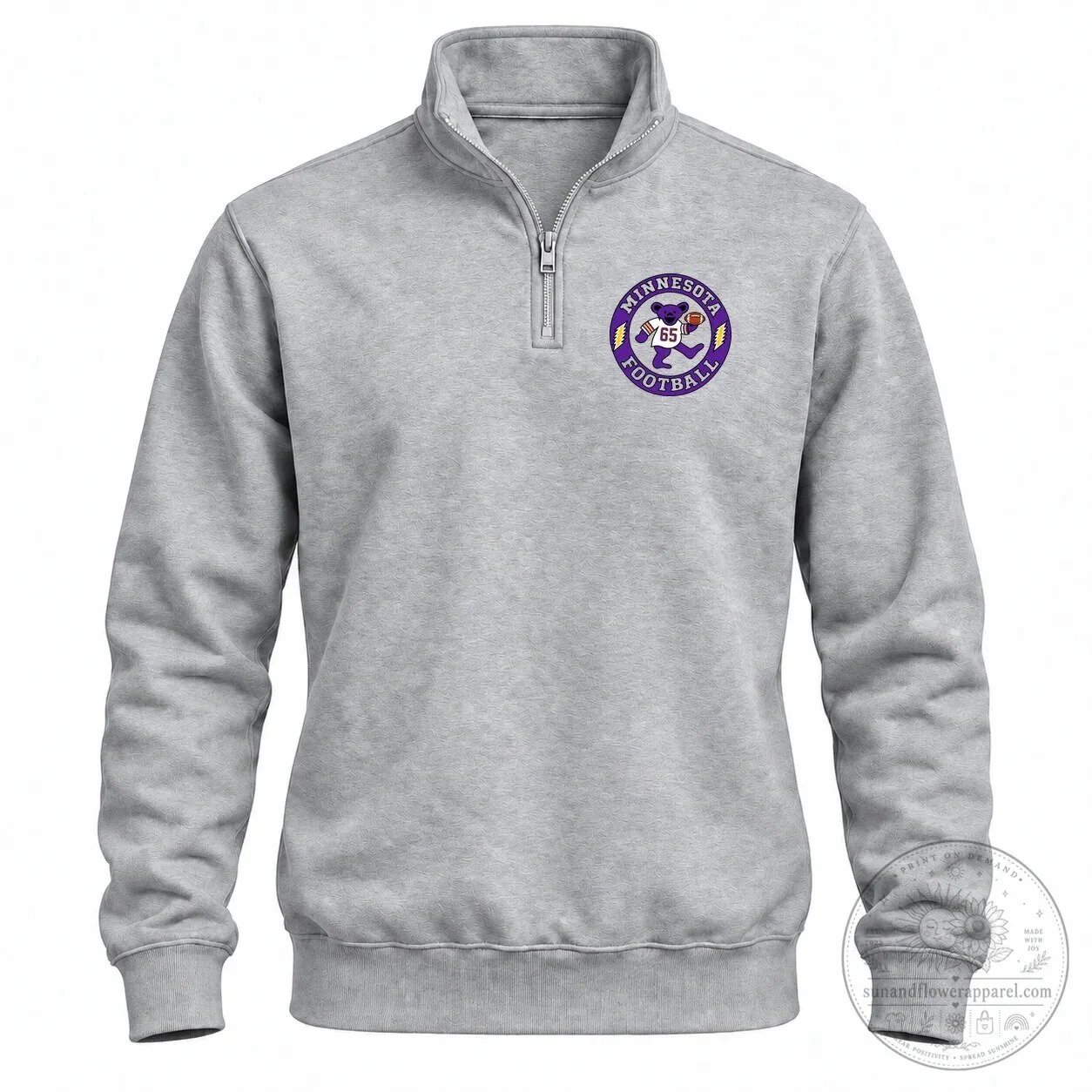 Minnesota Football Dancing Bear Quarter-Zip Sweatshirt