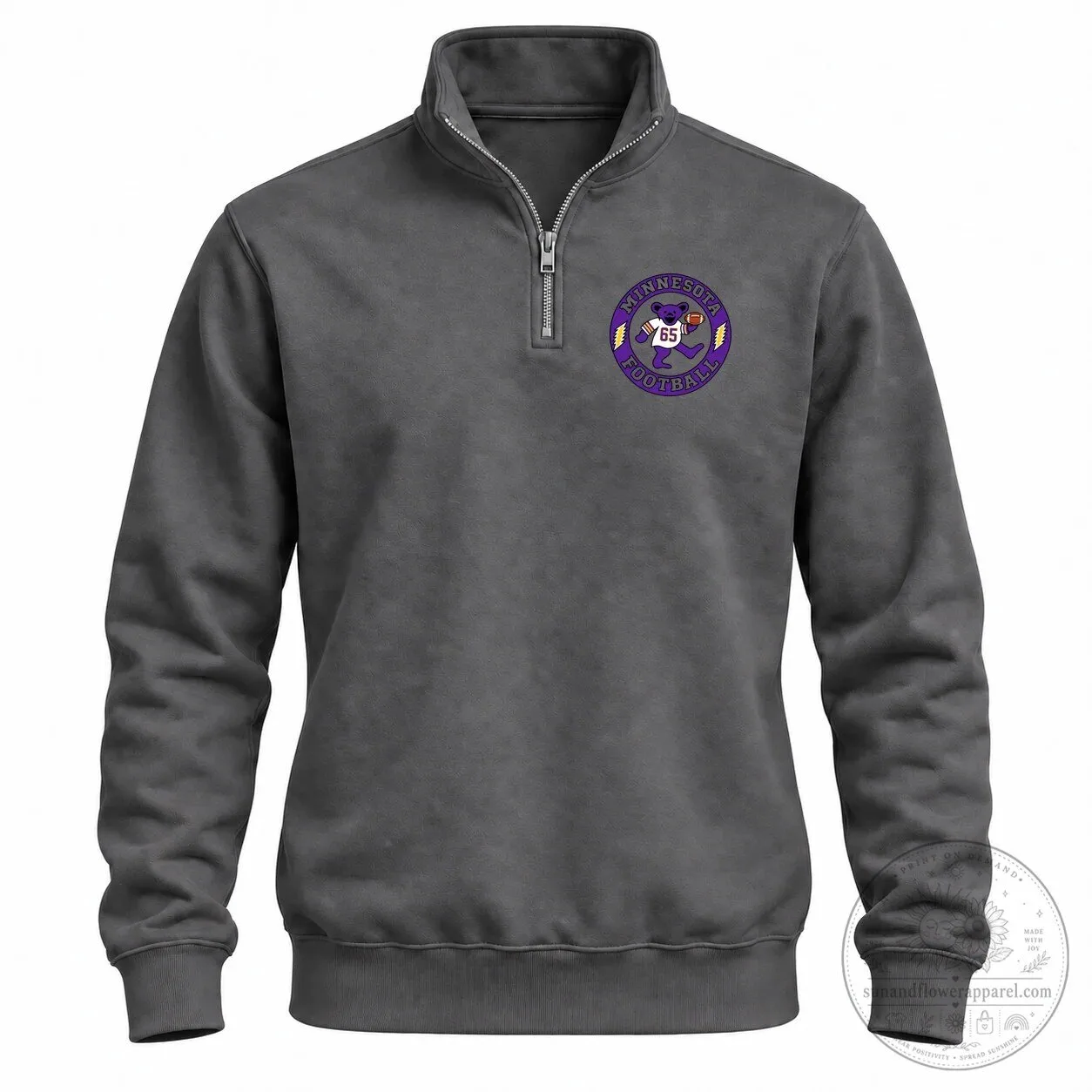 Minnesota Football Dancing Bear Quarter-Zip Sweatshirt 8 Minnesota Football Dancing Bear Quarter-Zip Sweatshirt