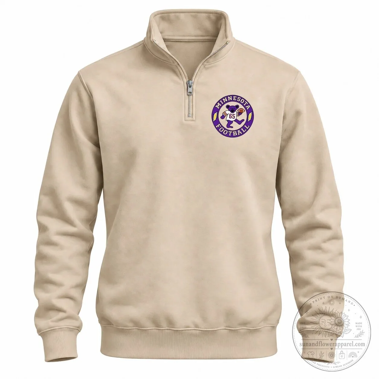 Minnesota Football Dancing Bear Quarter-Zip Sweatshirt 9 Minnesota Football Dancing Bear Quarter-Zip Sweatshirt