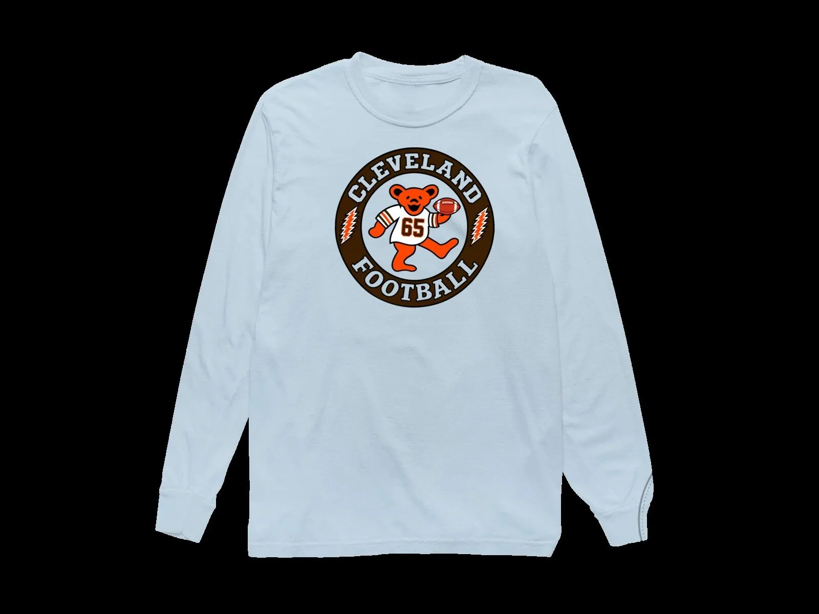 Cleveland Browns Football Grateful Dead Dancing Bear Long-Sleeve T-Shirt 8 Cleveland Browns Football Grateful Dead Dancing Bear Long-Sleeve T-Shirt