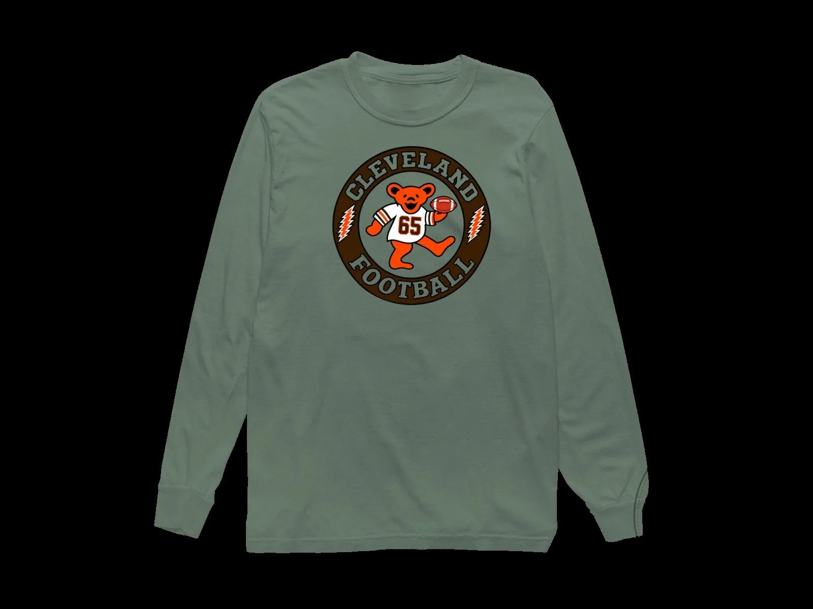 Cleveland Browns Football Grateful Dead Dancing Bear Long-Sleeve T-Shirt 11 Cleveland Browns Football Grateful Dead Dancing Bear Long-Sleeve T-Shirt